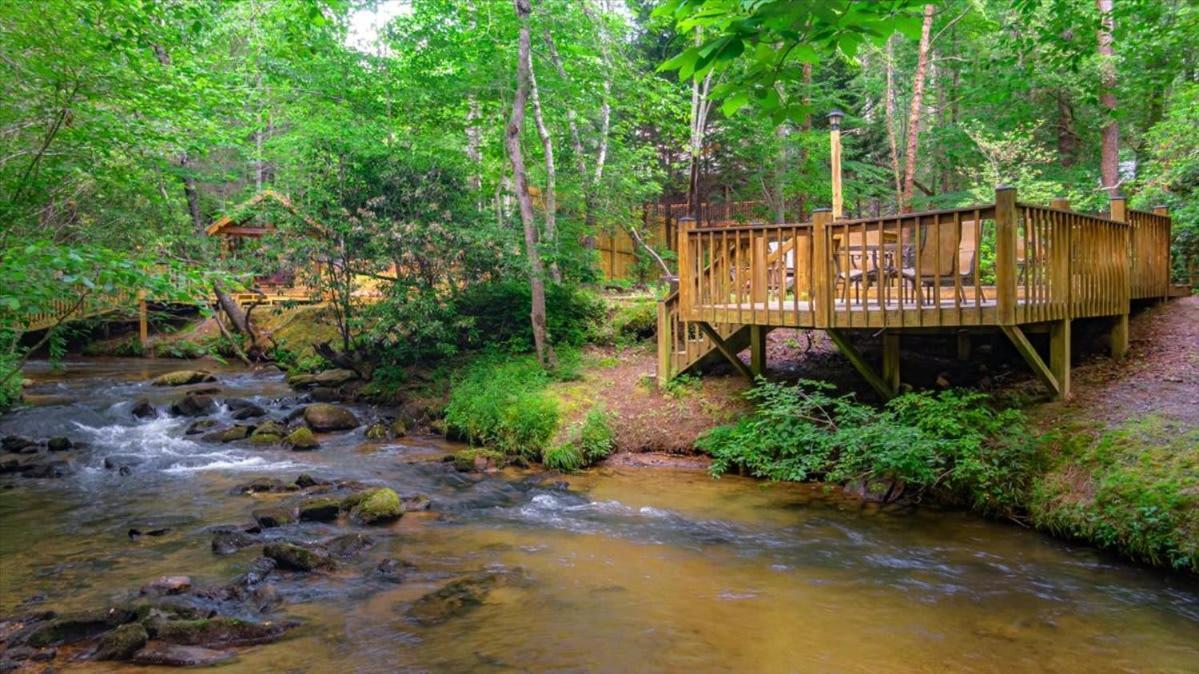 Waterfront Mountain Cabin With Hot Tub Villa Blue Ridge Bagian luar foto