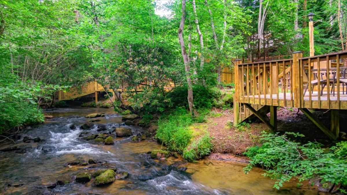 Waterfront Mountain Cabin With Hot Tub Villa Blue Ridge Bagian luar foto